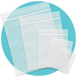 Triplast Grip Seal Clear Plastic Bags - Pick Qty & Size: 500 x G4 (3.5x4.5") - Multipurpose Resealable Plastic Storage Bags - Food Safe Click & Seal Small Plastic Kitchen Bags for Herbs & Spices