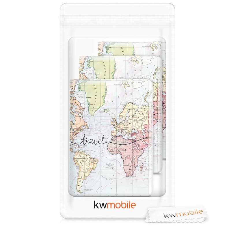 kwmobile 3 x Passport Plastic Protective Cover Black Multicoloured –