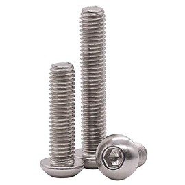 5/16-18 x 2" Button Head Socket Cap Bolts Screws, 304 Stainless Steel 18-8, Full Thread, Coarse Thread, Allen Hex Drive, 5 PCS