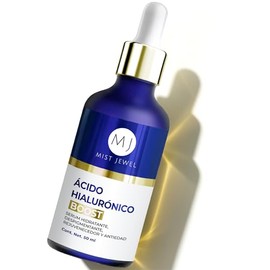MIST JEWEL Serum Ácido hialuronico facial BOOST + Ácido Ferúlico + Vitamina C + Vit E + Árbol de Té | Suero hidratante, auxiliar disminución hiperpigemntación, antioxidante y rejuvenecedor para arrugas antiedad 50ml (AH BOOST)
