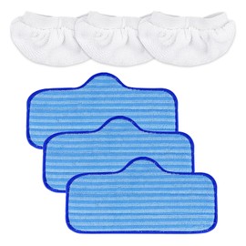 KeeTidy Steam Cleaner Accessories for Dupray Neat - Washable Microfiber Pads for Hardwood Floor Cleaning, Universal Microfiber Cloths and Small Bonnets (6 Pack)