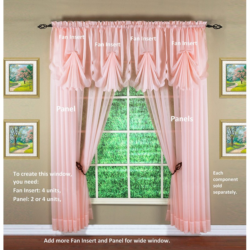 Today's Curtain Emelia Original Voile Panel 84", Rose, 60" W