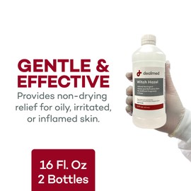Dealmed Witch Hazel, 16 oz. | Natural Astringent Cleans and Refreshes Skin | No Artificial Fragrance or Dyes (Pack of 2)