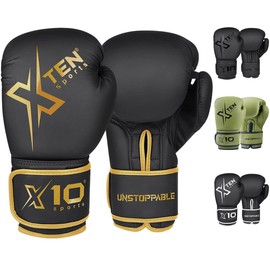 XTEN Boxing Gloves Perfect Sparring boost boxing training | Boxing bag train with Pro gym gloves ventilated boxing gloves pair to punch on punch bag (Golden, 16 Oz)