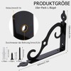 EOGRFW Pack of 6 Shelf Brackets Black Metal