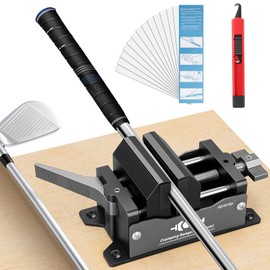 Golf Grip Kit for Regripping Golf Clubs, Aluminum Vise Clamp Quick Release Golf Grip Removal Tool Home Vise Includes 13 PCS Double-Sided Tapes (2"x 10"), A Hook Knife (No Solvent)