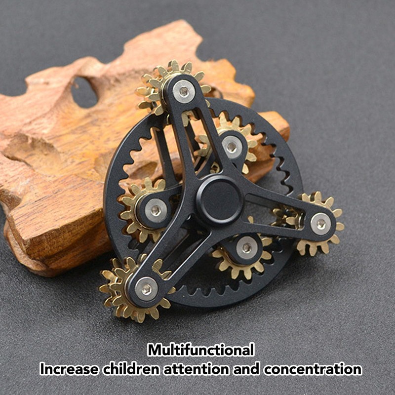 Portable 4 Gears Decompression Metal Finger Hand Brass Gear Toy