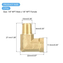 QUARKZMAN Brass Pipe Fitting 90 Degree Barstock Street Elbow 1/8" NPT Pipe Connector for Gas, Air, Oil, Propane, Pack of 5