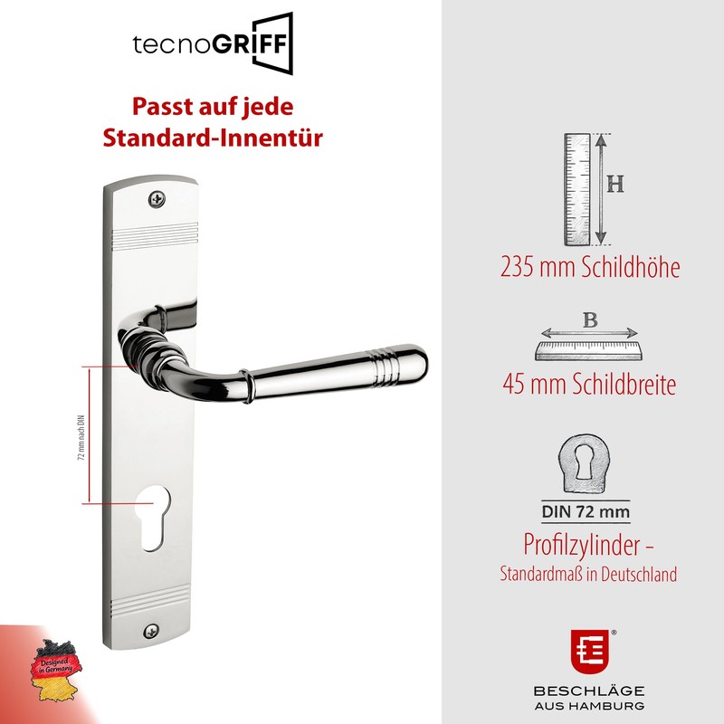 Beschläge Hamburg Emily Art 70-09 MPN PVD PZ Door Handles