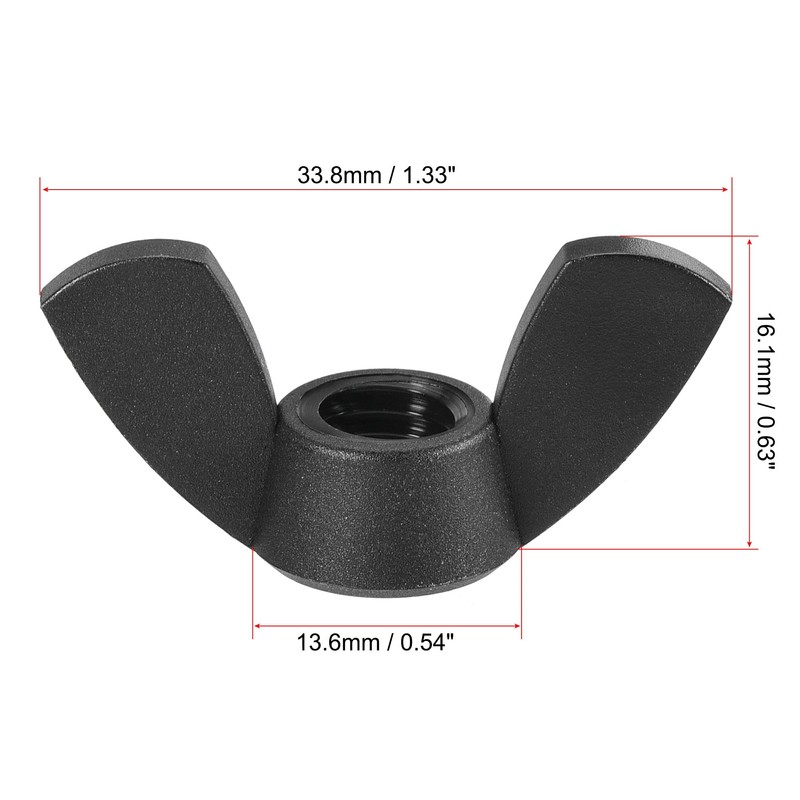 sourcing map Pack of 12 M8 Wing Nuts Nylon Butterfly