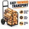 Heavy Duty Firewood Log Cart with Wheels, 250 lb Capacity