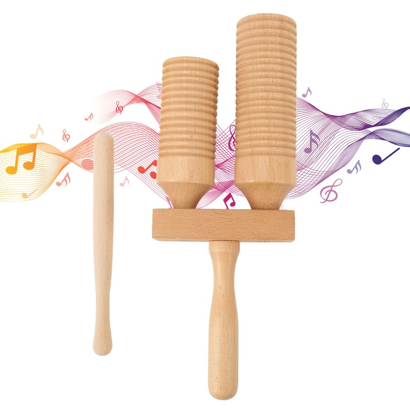 Chinese Bangzi Wooden Cylinder Clapper Treble Bass Percussion Musical Instruments