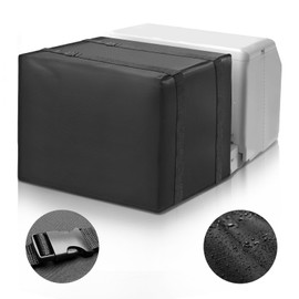 600D U Shaped Window Air Conditioner Cover for Midea U-Shaped AC Covers, Luxiv Black Outdoor Window AC Cover Waterproof Cover for UShaped Winter Window AC Unit with 2 Straps (Black, 20.6x12.4x13.5)