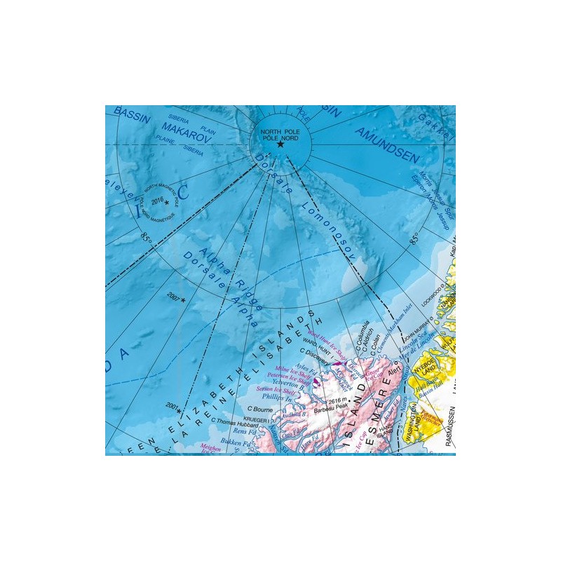 North Circumpolar Region Wall Map - Bilingual - Atlas of