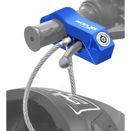 SKYJDM Motorcycle Locks, Brake & Helmet Lock Anti-Theft Grip Lock Combo for All Motorcycle Bike ATV Scooter with Handlebar Diameters Within 1.3-1.5 Inches (Blue)