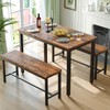 Tatub Dining Table Set for 4, 3-Piece Kitchen Table with