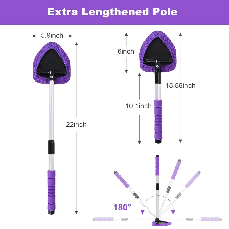 XINDELL Windshield Cleaner Tool – 24-inch Pink Car Interior&Exterior Window