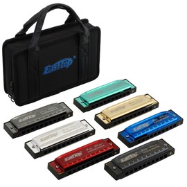 East Top Harmonica Set, 7 Tone Set, Beginner, 7 Tone (A, B, C, D, E, F G), 10 Holes Harmonica, 10 Holes, Stainless Steel Cover, Diatonic Harmonica, Clean Cloth, For Beginners, Professionals, Study,