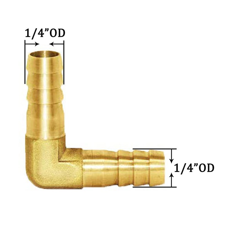 Joywayus 8PCS 1/4" Brass Hose Barb Set, 90 Degree L