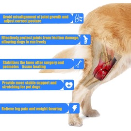 Dog Knee Brace for ACL with Side Stabilizers,Splint Hinged Adjustable Support Brace for Knee Cap Dislocation, Arthritis Keeps Joint,Hip Brace of Different Sizes for Cruciate Ligament Injuries(S)