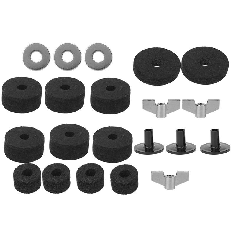 21PCS Drum Set Cymbal Anti-Skid Felt Pad Sleeve Disc Nut