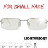 The Fresh Minimalist Small Rectangular Sunglasses Clear Eyewear Spring Hinge