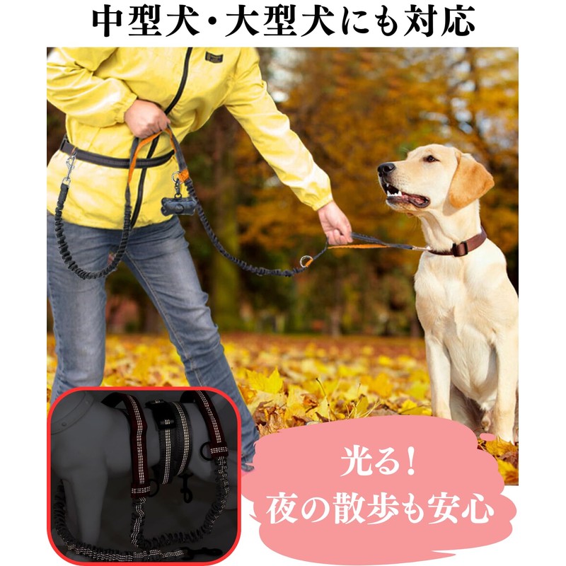 Hands-Free Dog Leash, Stretchable, For Medium Dogs, Large Dogs, Shoulder