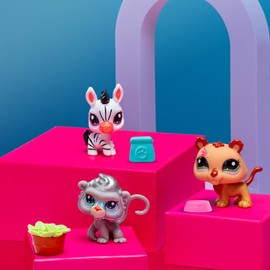 Littlest Pet Shop Tubo Zoológico 3 Pack Set de Figuras Coleccionables para Niñas Original de Bandai