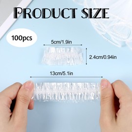 100 Pcs Disposable Ear Covers for Shower, Clear Waterproof Ear Covers for Bathing, Waterproof Plastic Ears Shower Caps for Hair Dye Spa Salon Beauty Treatments