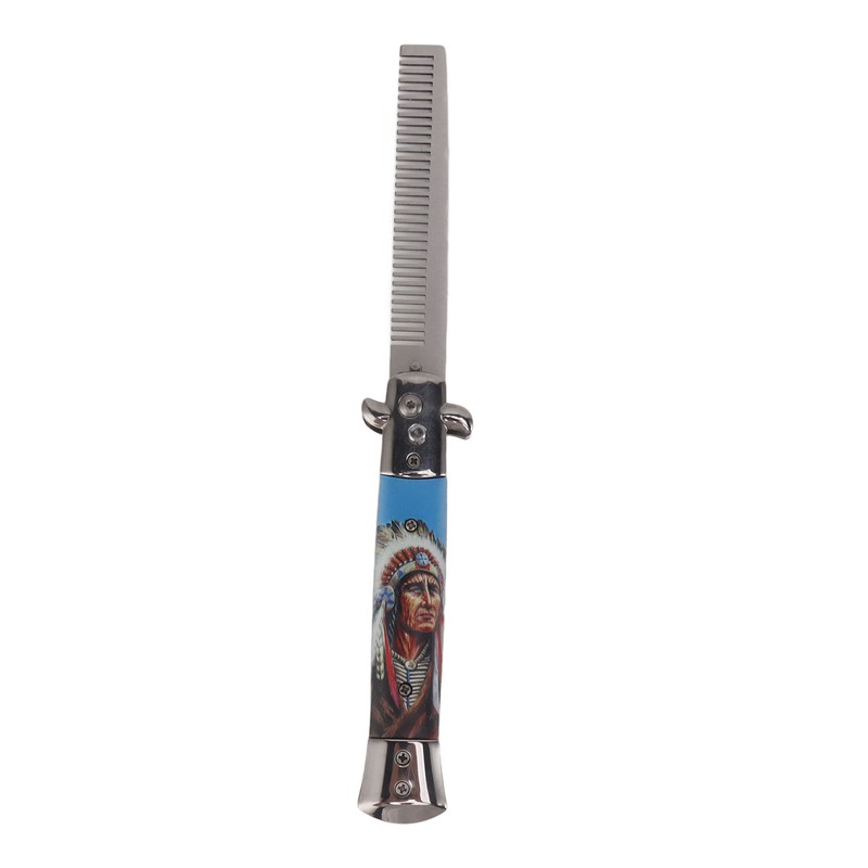 Men Spring Comb Pocket Size Stainless Steel Teeth Foldable Brush