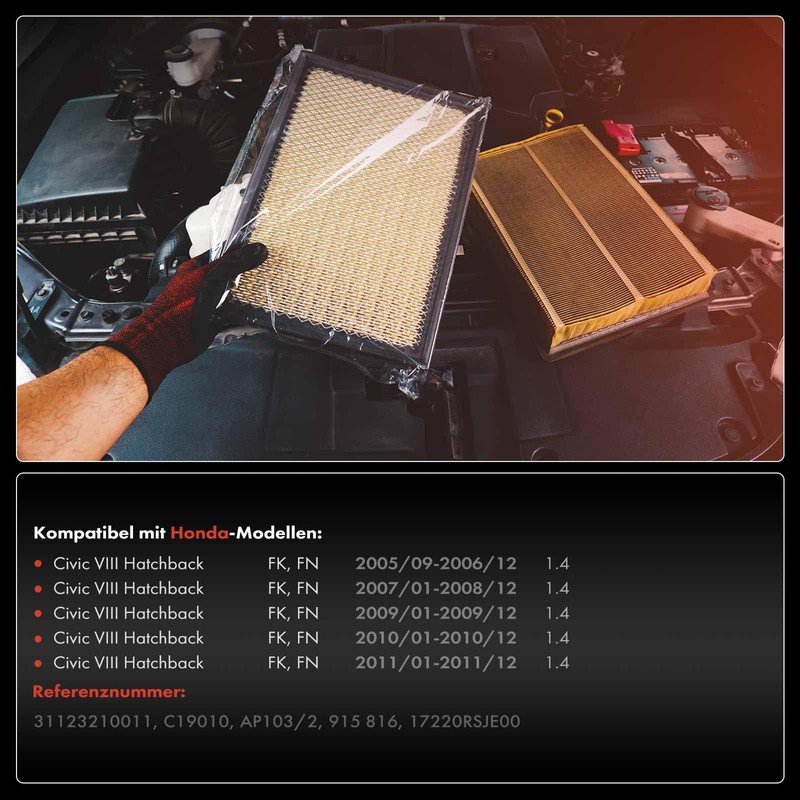 Frankberg 1 x Air Filter Insert Petrol Compatible with Civic