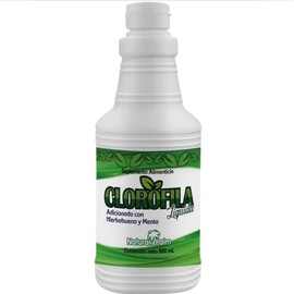 Extracto de clorofila líquida 500ml sabor menta y hierbabuena, suplemento alimenticio líquido