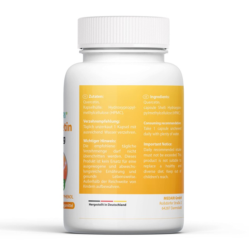 Quercetin 500 mg Per 2 Capsules Daily Doses | Flower