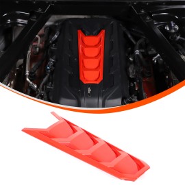 necar2020 Red Car Engine Bay U-Shaped Cover ABS Accessories Kit For Corvette C8 2020-2024