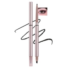 Erinde Eyeliner Pencil, Waterproof Ultra Fine Gel Eyeliner, Smudge Proof Eyeliner 01 Black, Gel Pencil, Double Head Retractable Lead with Brush, Smooth and Firm Coloring, Long Lasting Makeup, Durable