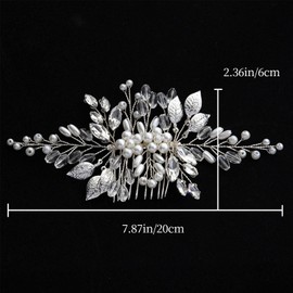 2 Pieces Crystal Rhinestone Pearl Bridal Hair Comb Set Gold Silver Wedding Hairpieces for Women Bridal Hair Accessories