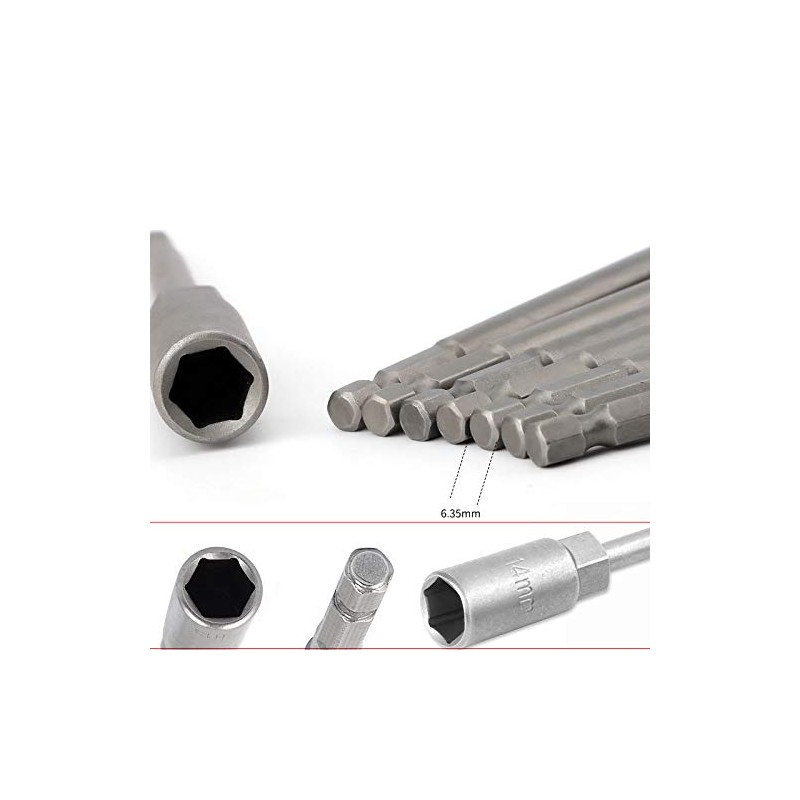 1 x 80mm Length 1/4" Hex Shank Bit Socket for