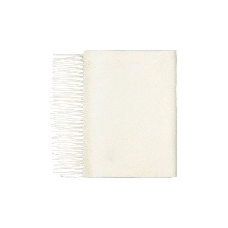 Lona Scott 100% Cashmere Scarf, Plain Scarf, White