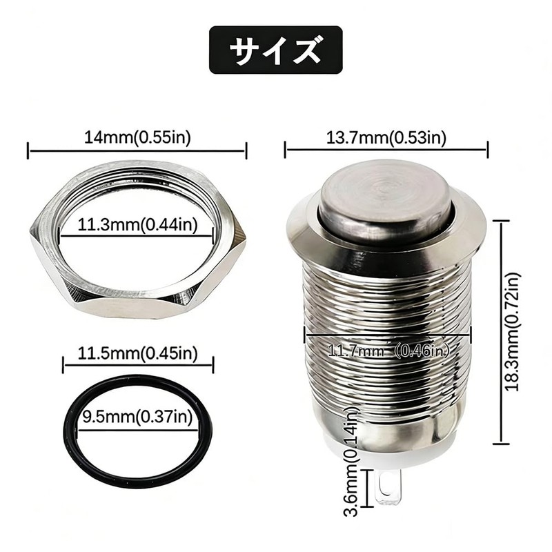 Vitalux 3pcs 12mm High Head Stainless Steel Pre-wired Latching Self