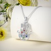 ABIGY Hamsa Hand Necklace 925 Sterling Silver Chakra Necklace Hamsa
