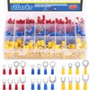 Glarks 360pcs 22-16/16-14/12-10 Gauge Quick Disconnect Electrical Insulated Spade Fork
