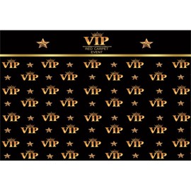 YongFoto 2.5 x 1.8 m Vinyl Photo Background VIP Red Carpet Event Crown Stars Black Photo Photography Party Decoration Video Photo Studio Photo Shoot