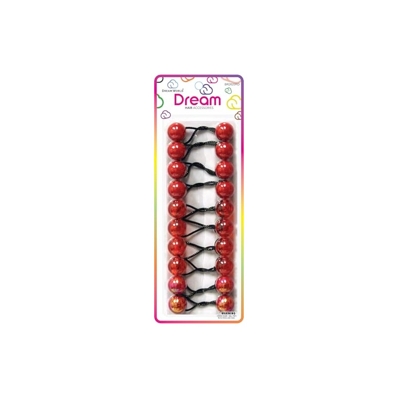 Dream World Ponytail Holder 20 MM Bead Assorted Shades of