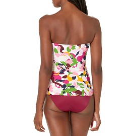 Anne Cole Women's Standard Twist Front Bandeaukini, Multi, Medium