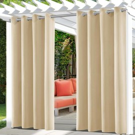 Vorhänge für den Außenbereich, wasserdicht, Beige, Außenvorhänge für Pergolen, Veranden und Terrassen – elegantes und robustes Design zum Schutz Ihres Außenbereichs (2)