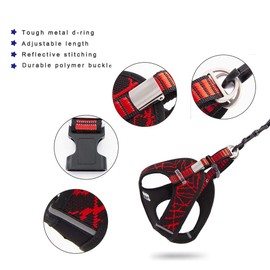 BluePaw-Dog Elasticity Harness, Medium and Small Dog Vest Harness for Dogs Safety in Car Adjustable Neck and Chest Strap Breathable Soft Fabric Multifunctional Vest