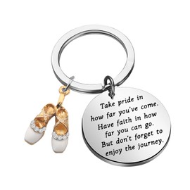 FUSTMW Dance Keychain - Dancer Gifts for Dance Team Inspiration & Lovers, Dance Shoe Keychain, Large