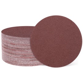 HARFINGTON 50 Pcs 7 Inch Sanding Disc 60 Grit Hook and Loop Sandpaper Random Orbital Sander Pads for Woodworking Automotive Metal Polishing