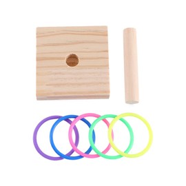 Pokinge 1Pcs Wooden Bird Training Toy IQ Training Intelligence Develop Wooden Platform Plastic Colorful Circle Stacking Training Parrot Toy