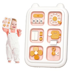 TECHEEL Motor Skills Board from 1 2 3 Years Busys Board Montessori Toy Baby from 1 Year Montessori Busys Board Sensory Toy Learning Toy Gifts for Boys and Girls